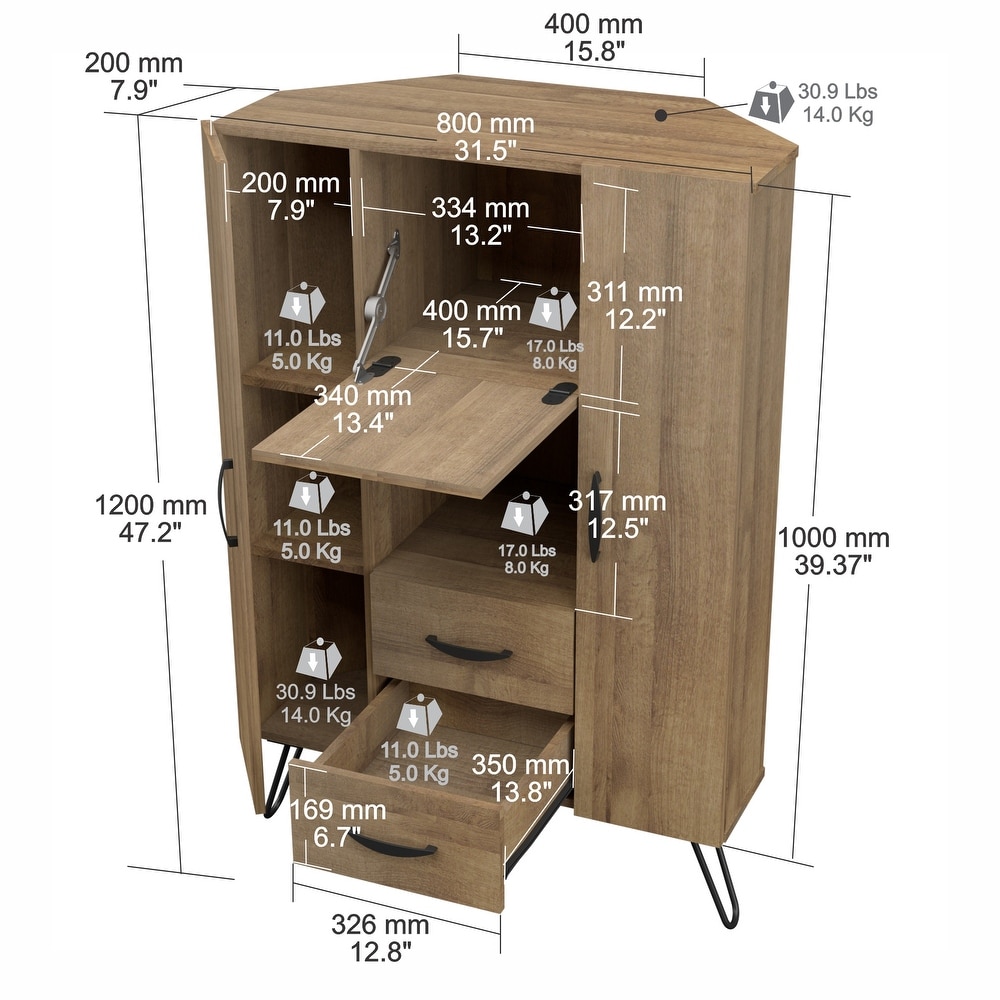 Inval Retro Corner Multi Functional Cabinet