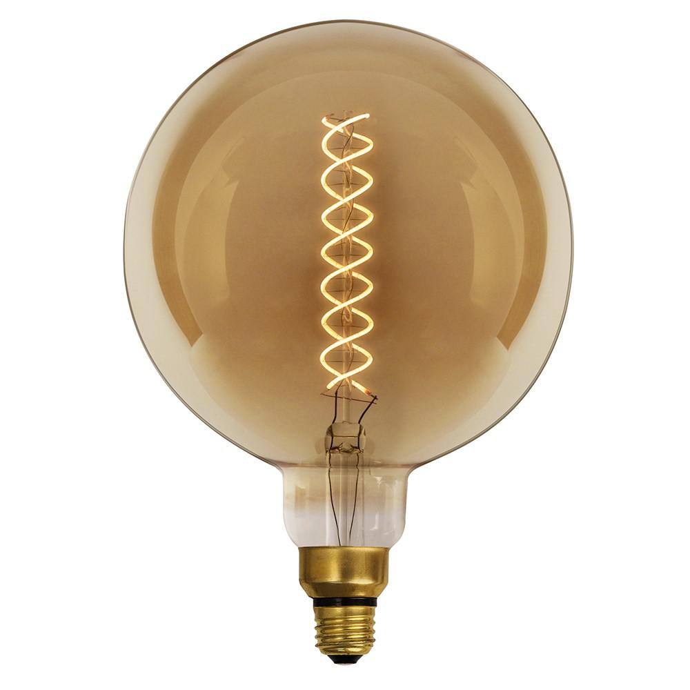 Feit Electric 60-Watt Equivalent G63 Dimmable E26 Spiral Filament Oversized Amber Glass LED Vintage Edison LED Light Bulb Warm White G63S820LED