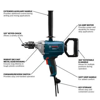 Bosch 9.0 Amp 58 in. Corded DrillMixer GBM9-16