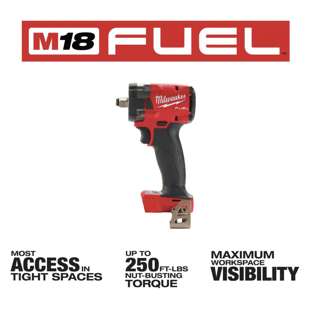 Milwaukee M18 FUEL Gen-2 18V Lithium-Ion Brushless Cordless 3/8 in. and 1/2 in. Compact Impact Wrench with Friction Ring(2-Tool)