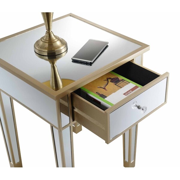 Silver Orchid Talmadge Mirrored 1 Drawer End Table