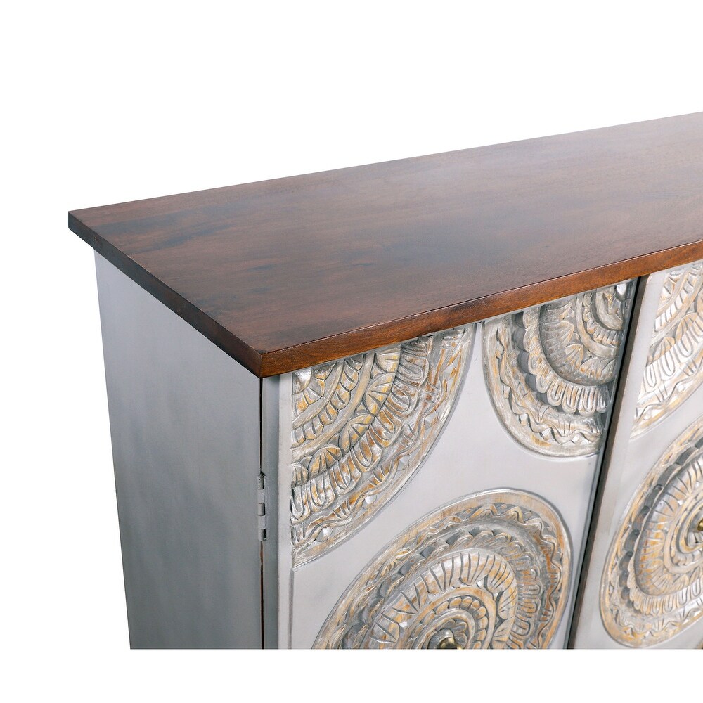 Elk Home Redmond Gray Finish Wood 71 Inch Wide Credenza