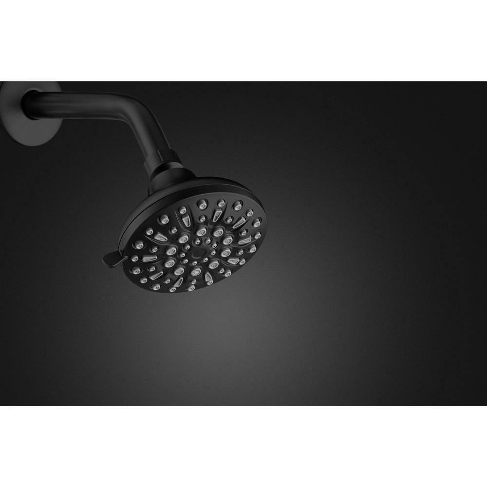 Glacier Bay Irena Single-Handle 6-Spray Tub and Shower Faucet in Matte Black (Valve Included) HD873X-8E10H