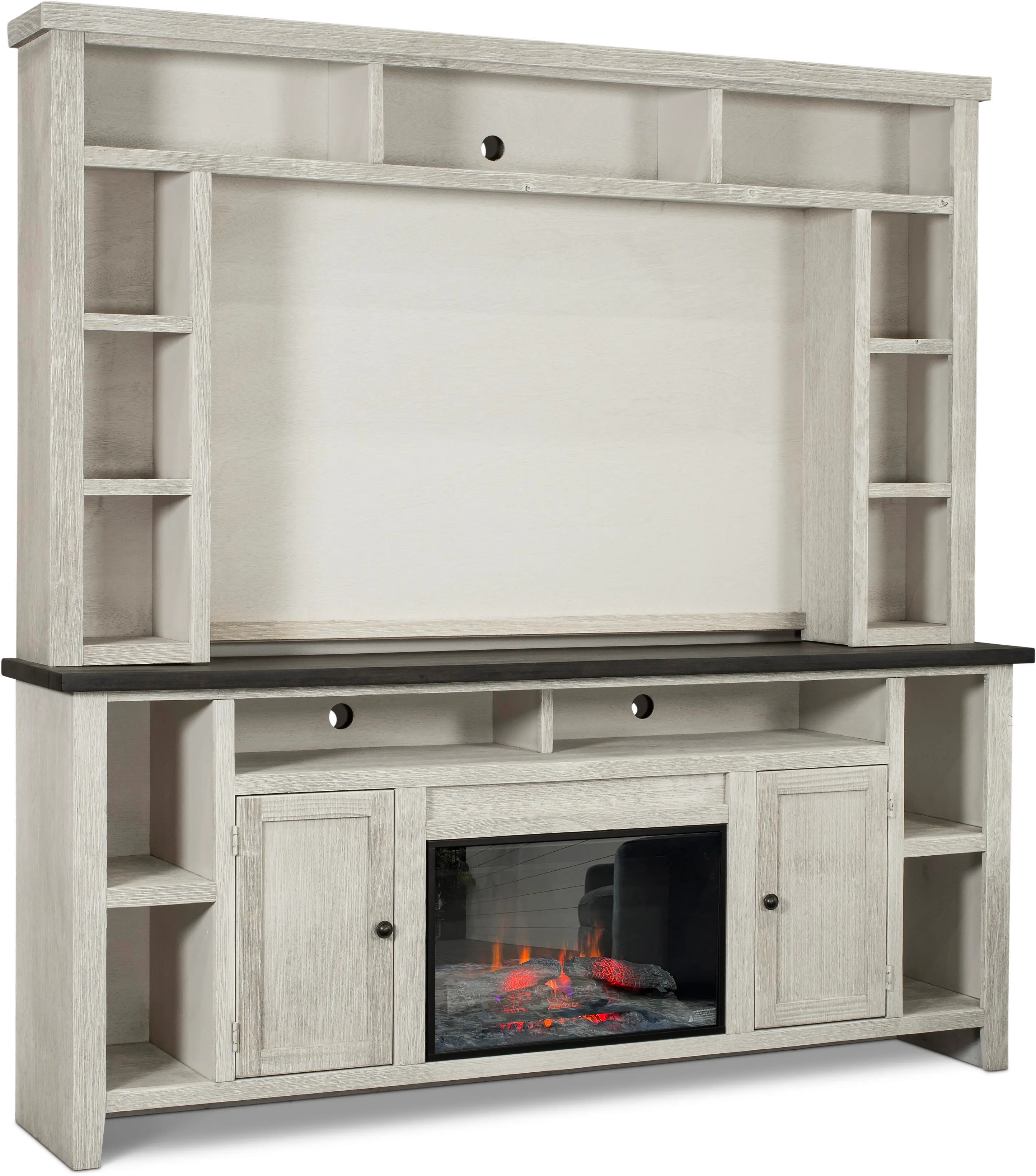 Eastport White 84 Fireplace Entertainment Center