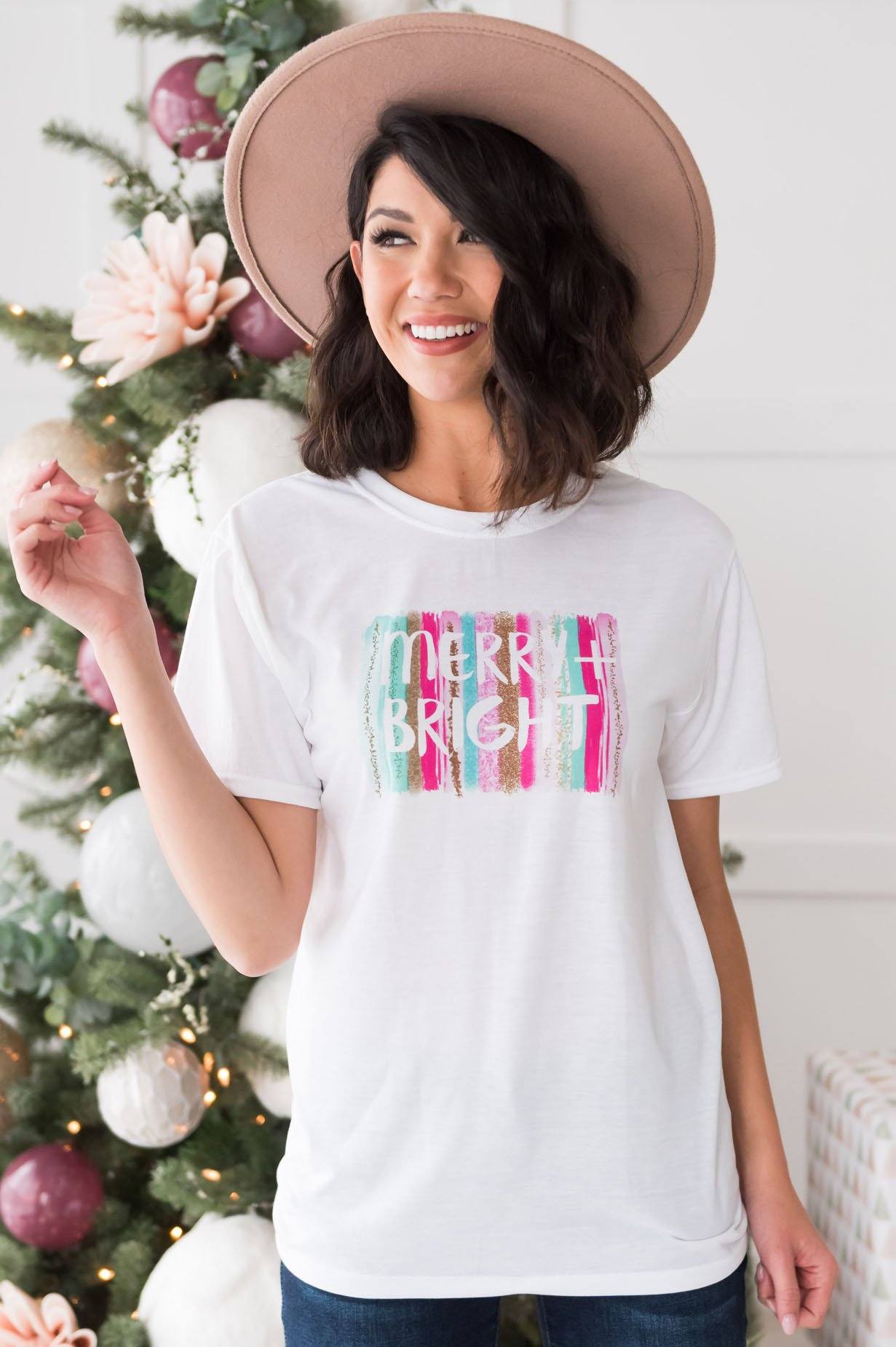 Merry & Bright Modest Tee