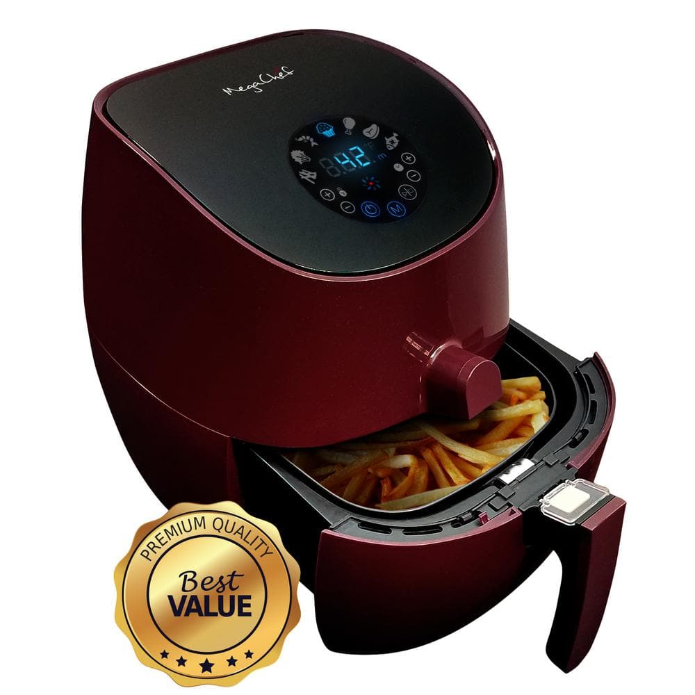 MegaChef 3.5 Qt. Burgundy Electric Multi-Cooker and Air Fryer 985102093M