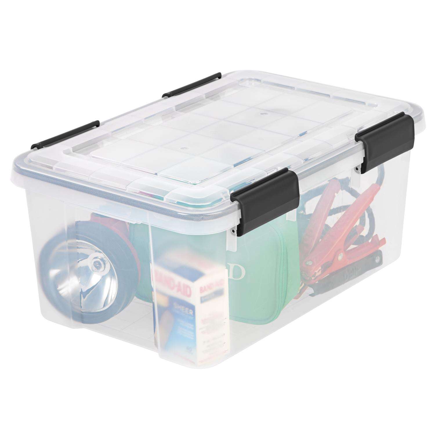 IRIS WEATHERPRO 19 qt Clear Storage Tote 7.88 in. H X 11.75 in. W X 17.5 in. D Stackable