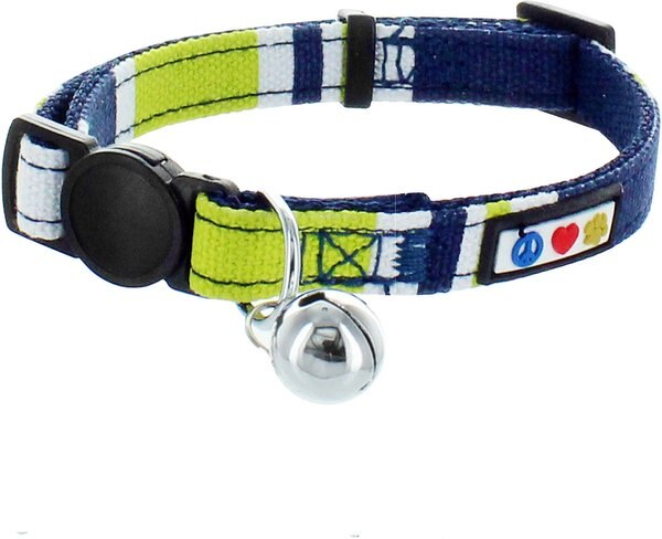 Pawtitas Reflective Traffic Cat Collar， Multicolor， Standard