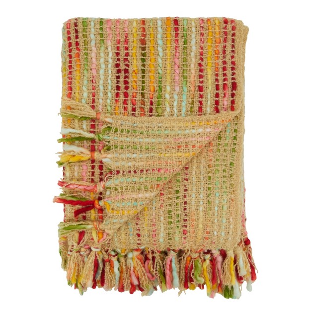 Rainbow Design Throw Blanket Saro Lifestyle