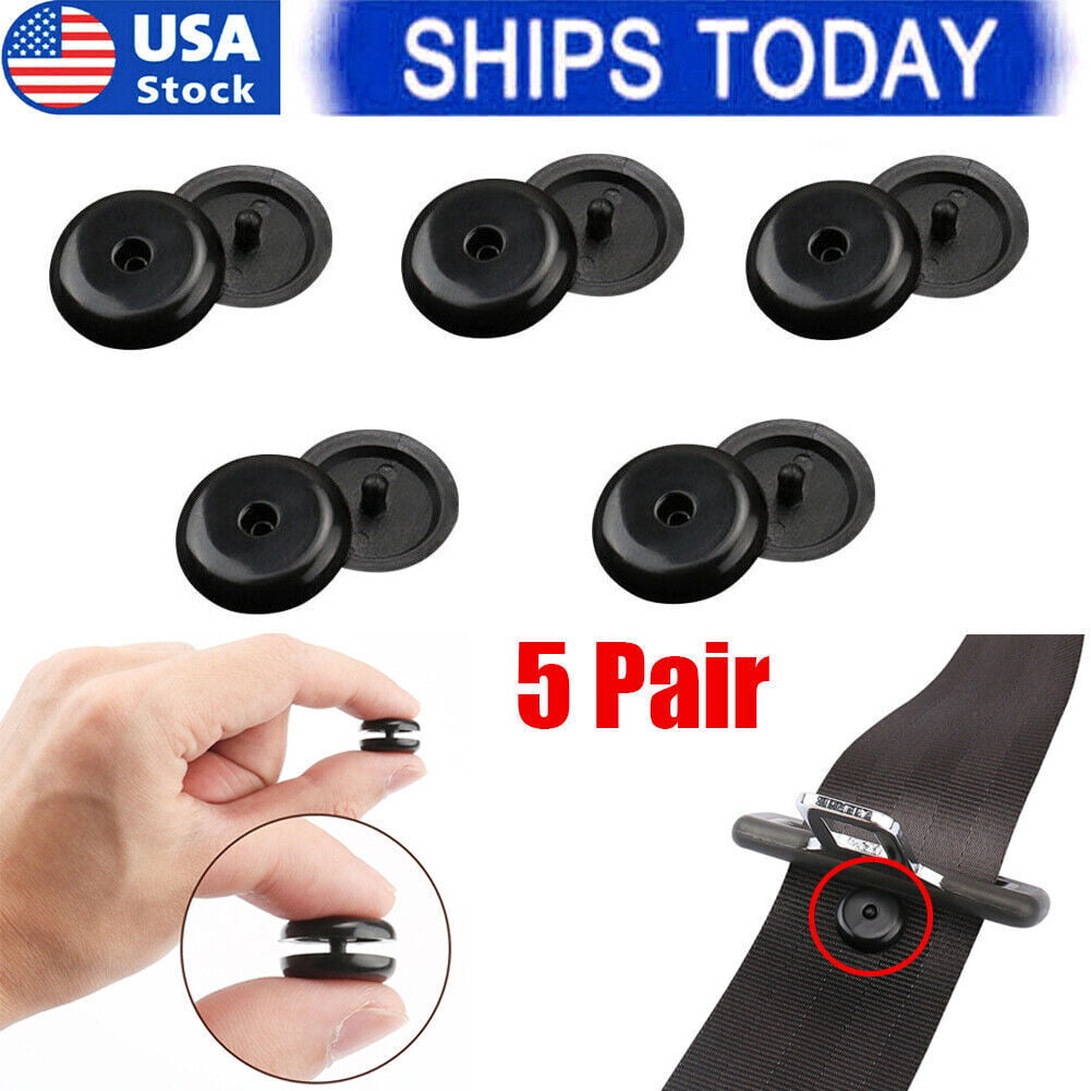 5 Pair Car Seat Belt Stopper Spacing Limit Buckle Clip Retainer Us Stop Button