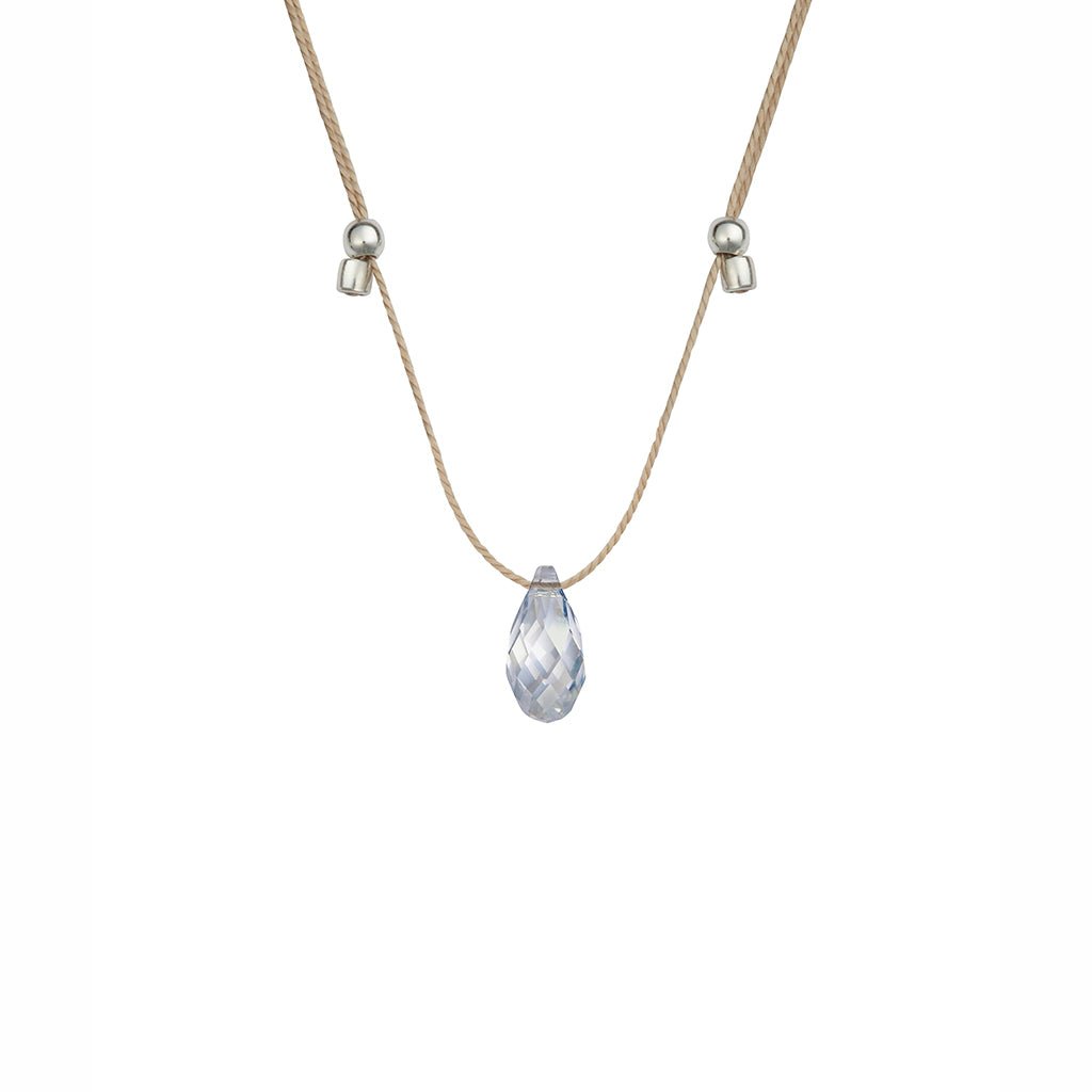 &Livy  Hyevibe Crystal Silk Slider Necklace in Blue Shade