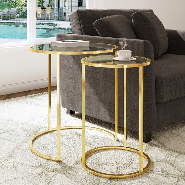 Modern 2-piece Nesting Side Table Set