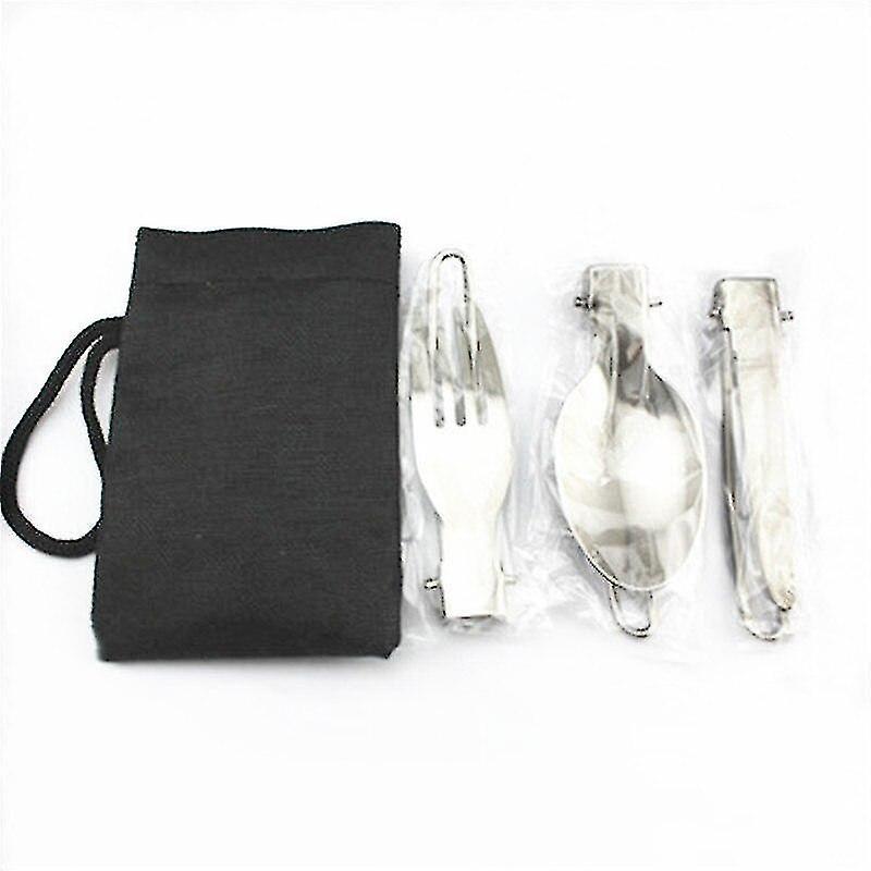 Three-piece Travel Folding Cutlery Set 304 Stainless Steel Folding Cutlery