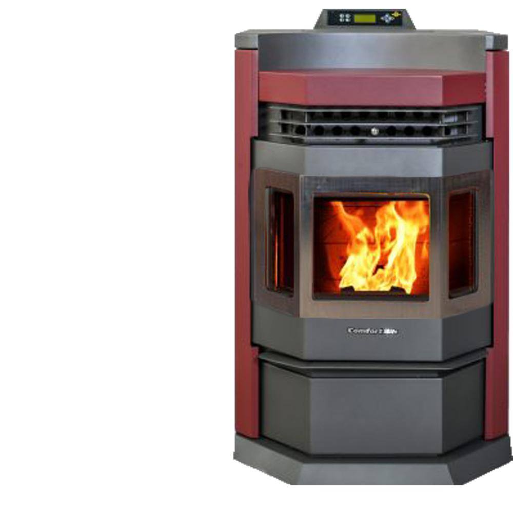 ComfortBilt HP22NSS-Burgundy Pellet Stove 2800 sq. ft. EPA Certified in Burgundy and SS Trim HP22NSS-BURG