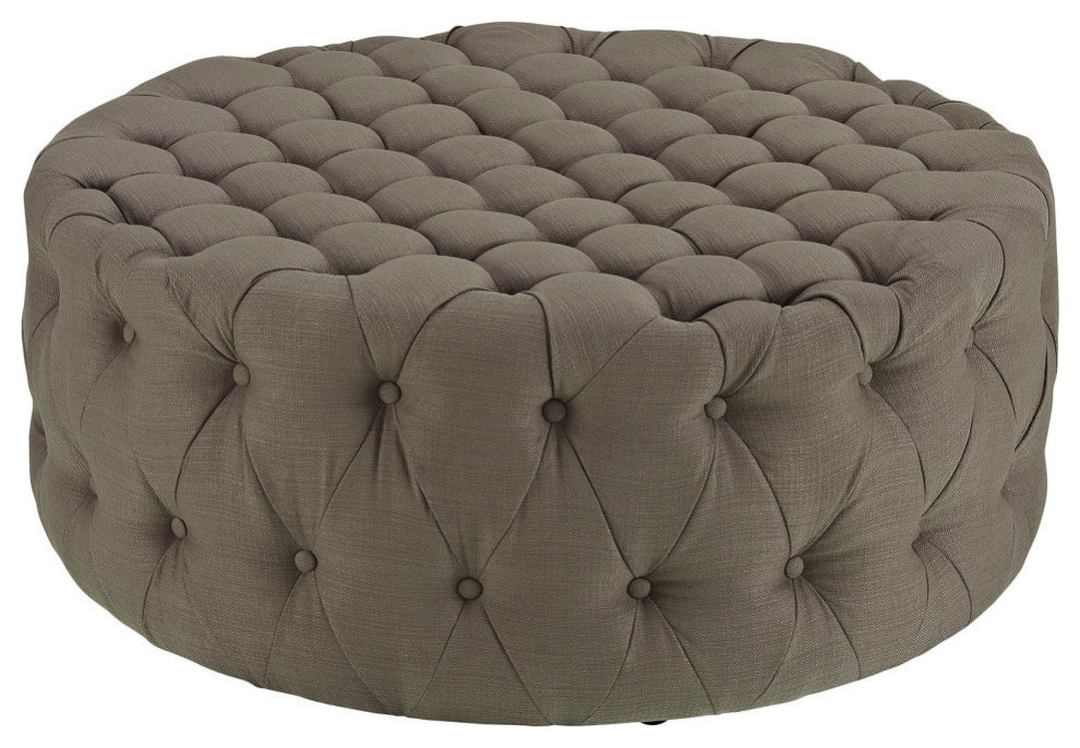 Mara Granite Upholstered Fabric Ottoman   Modern   Footstools And Ottomans   by Rustic Home Furniture Deco  Houzz