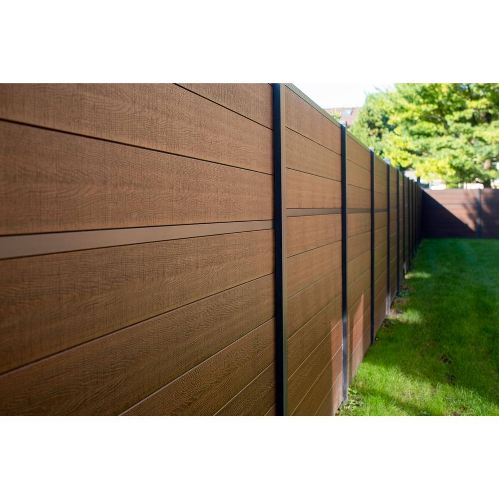 Slipfence Composite 6 ft. H x 6 ft. W x 1 in. Thick Mahogany Composite Tongue and Groove Horizontal Fence Panel SF2-HCPM6