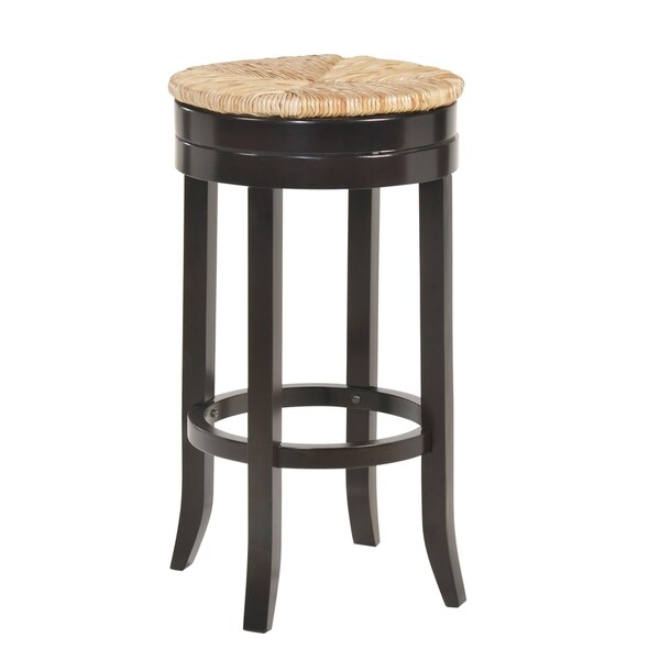 The Curated Nomad Aragon Rush Seat Swivel 30-inch Bar Stool - N/A