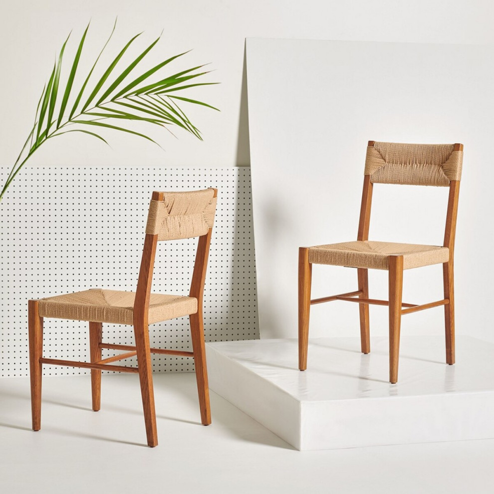 Esmond Rattan Dining Chair Natural  Set of 2   Tropical   Dining Chairs   by V.S.D Furniture  Houzz