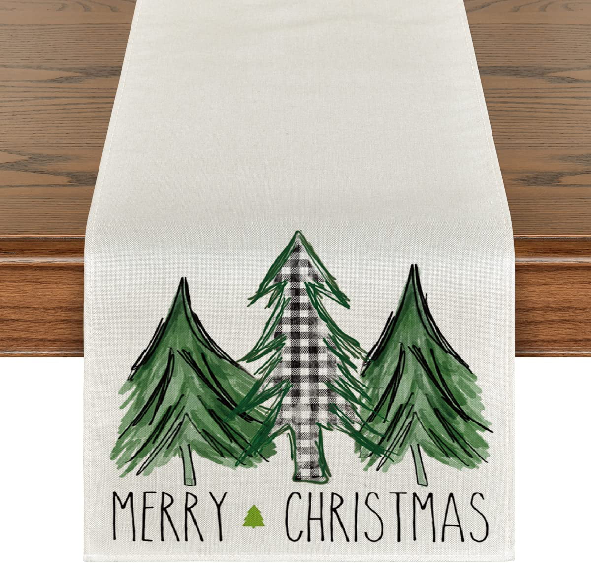 Artoid Mode Merry Christmas Winter Table Runner for Dinding Table 13 x 72 Winter Xmas Tree Home Kitchen