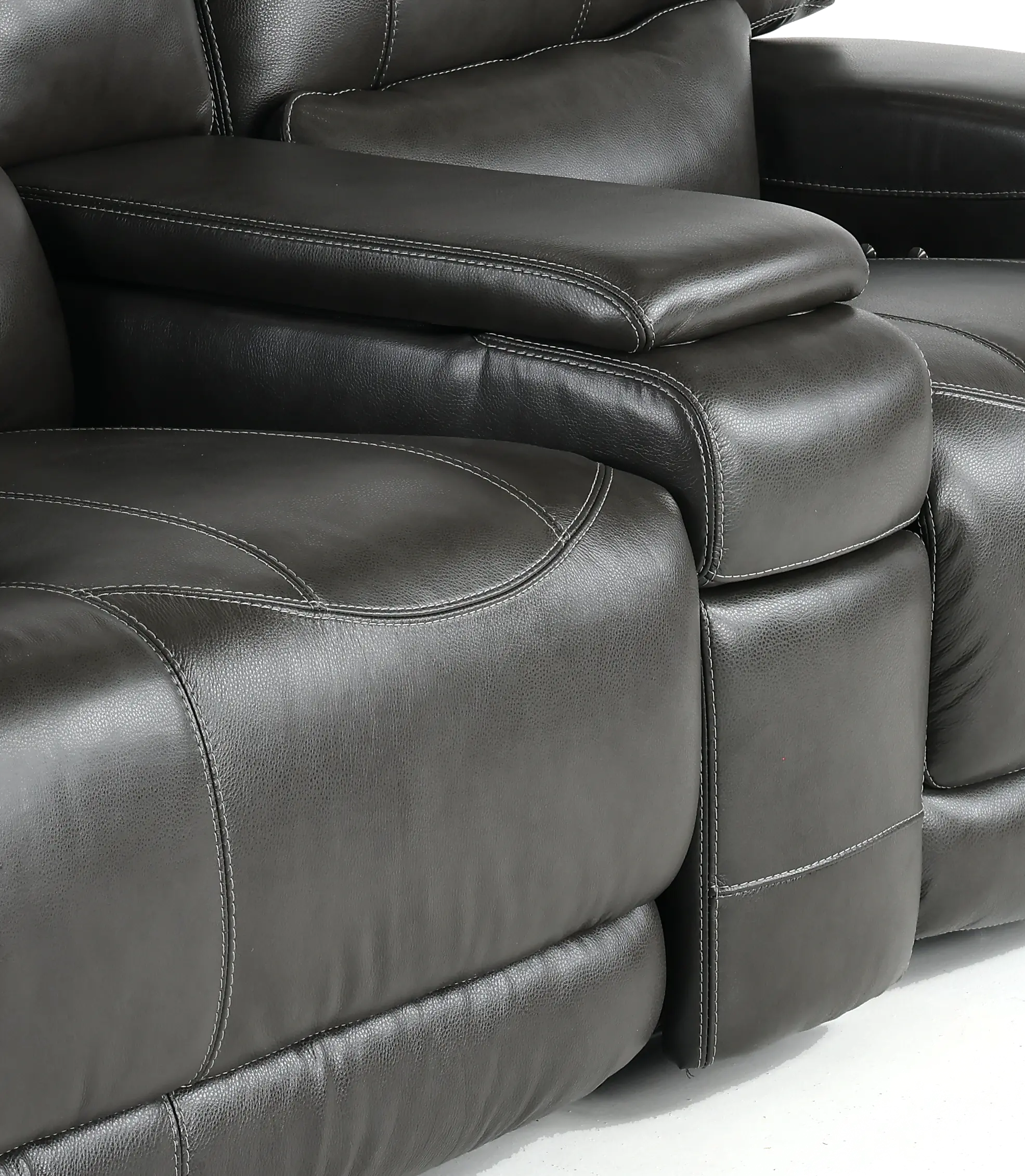 Stampede Charcoal Leather-Match Power Reclining Loveseat