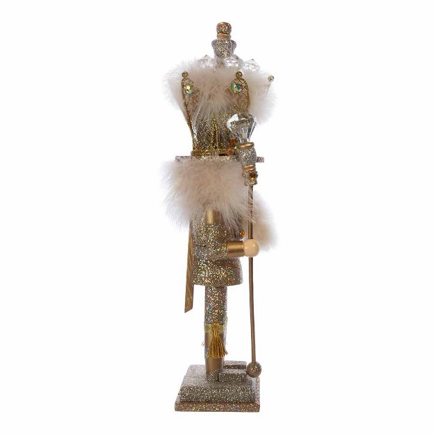 Kurt Adler 16 inch Hollywood Platinum And Gold Glitter King Nutcracker