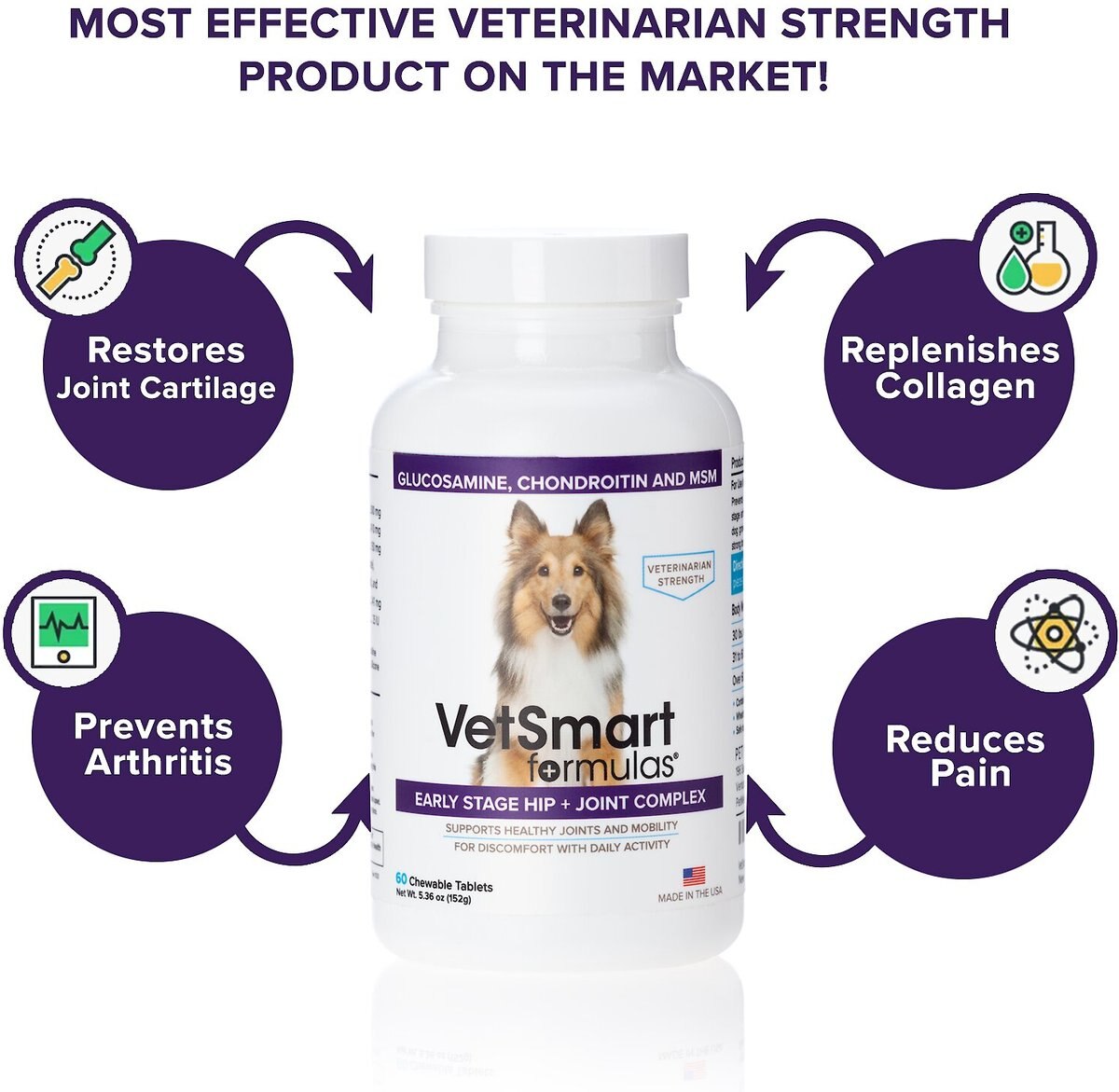 VetSmart Formulas Early Stage Chewable Tablet Joint Supplement for Dogs