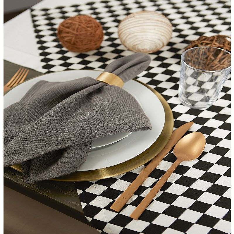 40 Black and White Harlequin Print Table Topper