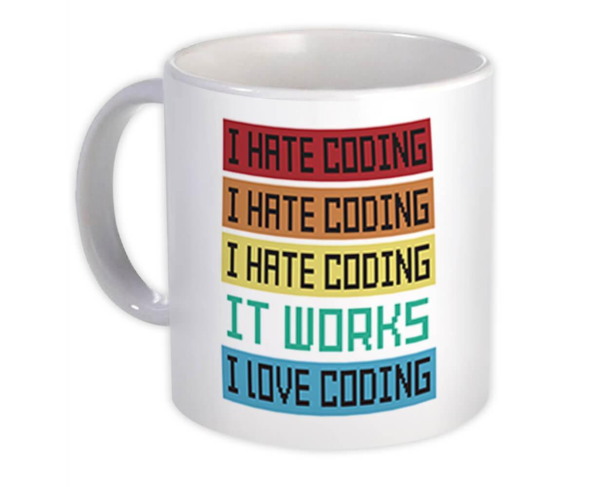 Gift Mug: I Love Coding Humorous