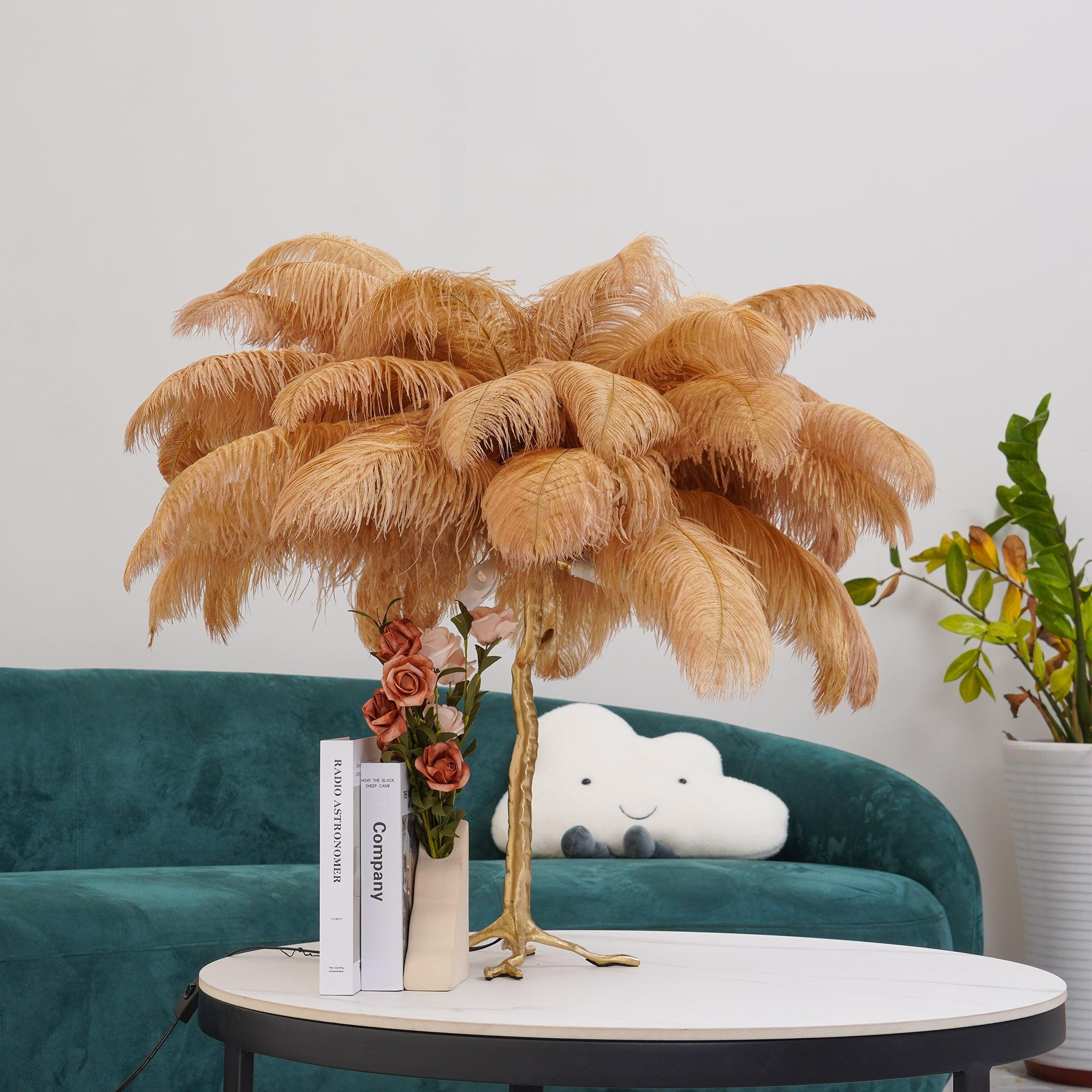 Ostrich Feather Table Lamp