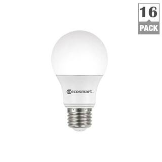 EcoSmart 60-Watt Equivalent A19 Dimmable Energy Star LED Light Bulb Soft White (16-Pack) B7A19A60WESD14