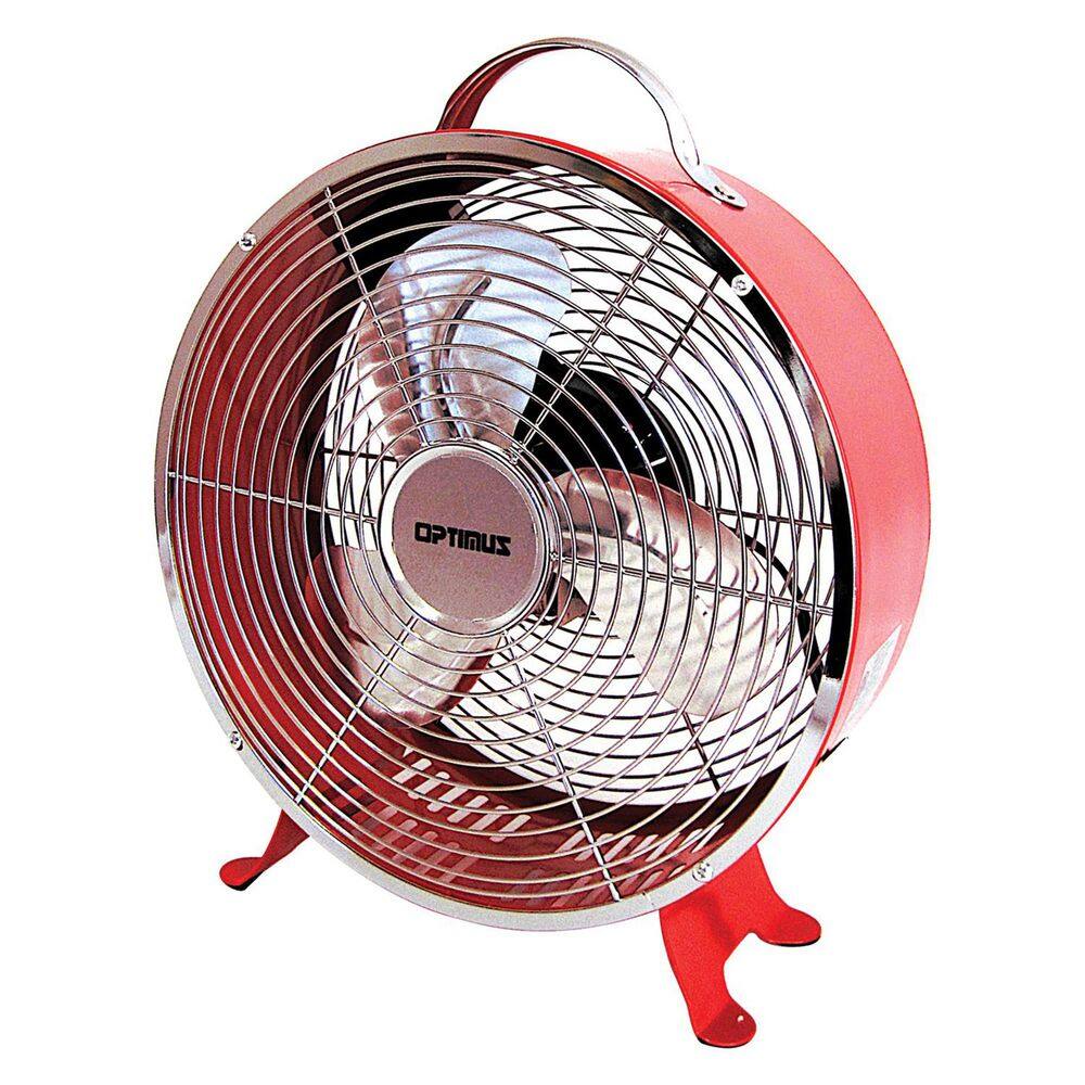 Optimus F-6310RD 10 Inch 2 SPeed Portable Retro Drum Fan in Red 985118744M