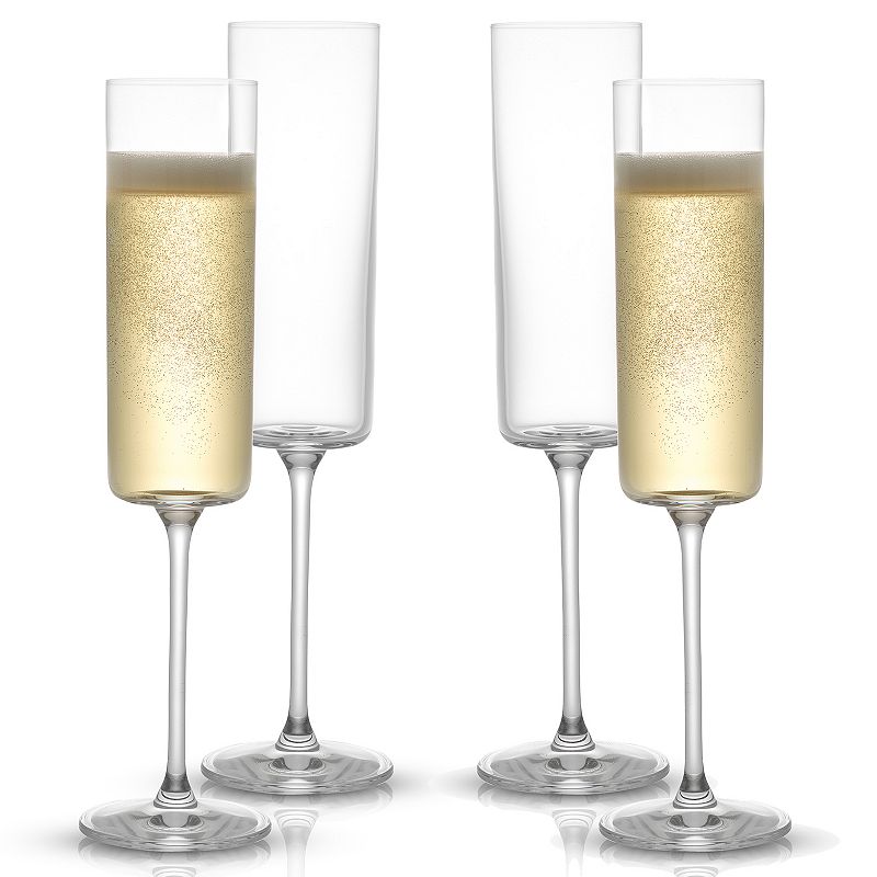 JoyJolt Claire 4-pc. Cyrstal Cylinder Champagne Glass Set