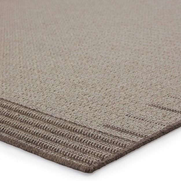 9 x27 x12 x27 Poerava Indoor outdoor Border Area Rug Gray taupe Jaipur Living