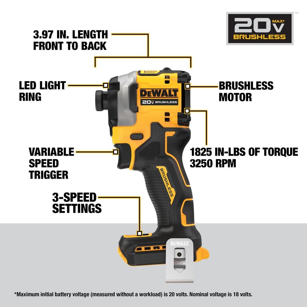 DEWALT DCK254E2 20V MAX Lithium-Ion Brushless Cordless 2 Tool Combo Kit with (2) 1.7Ah Batteries， Charger， and Bag