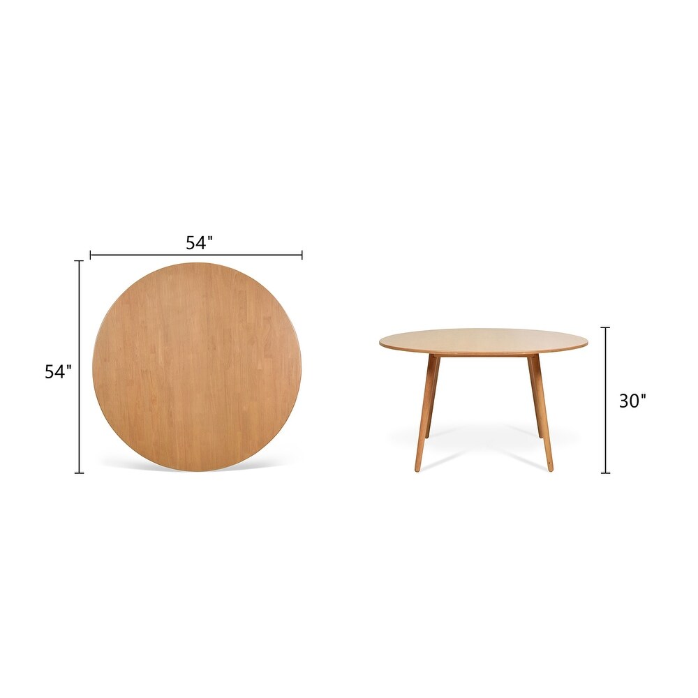 Scandi 54 inch Rubber Wood 4 Seater Round Dining Table