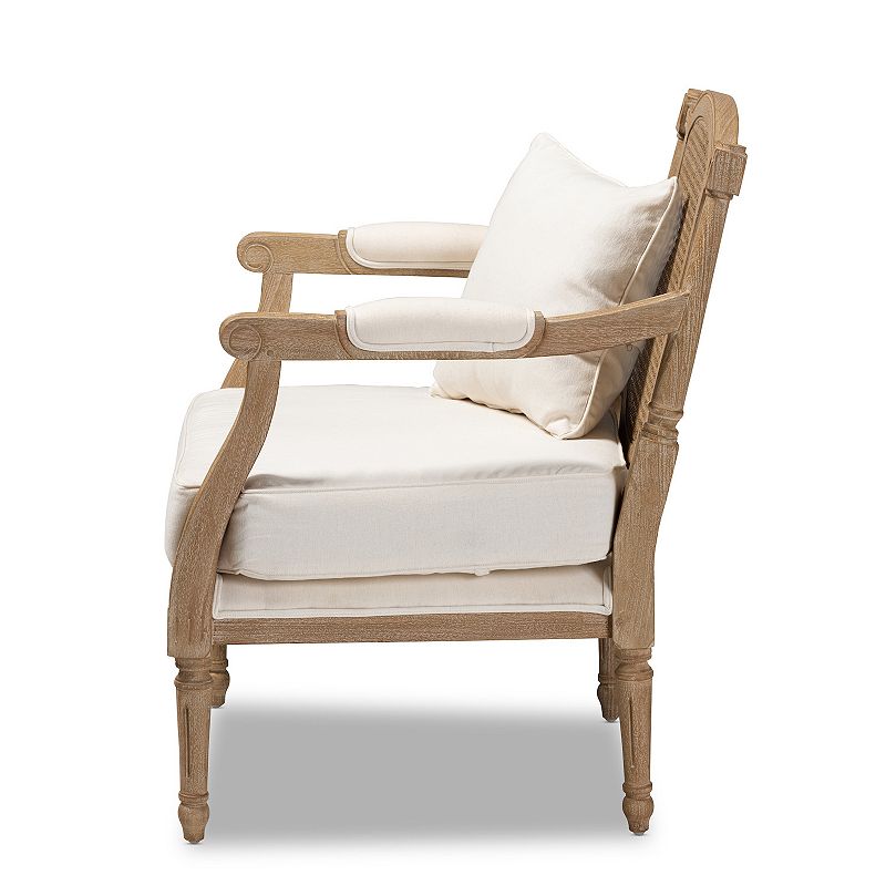 Baxton Studio Clemence Faux Rattan Arm Chair