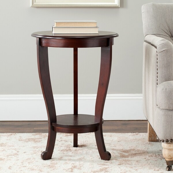 SAFAVIEH Cape Cod Dark Cherry Pedestal Side Table