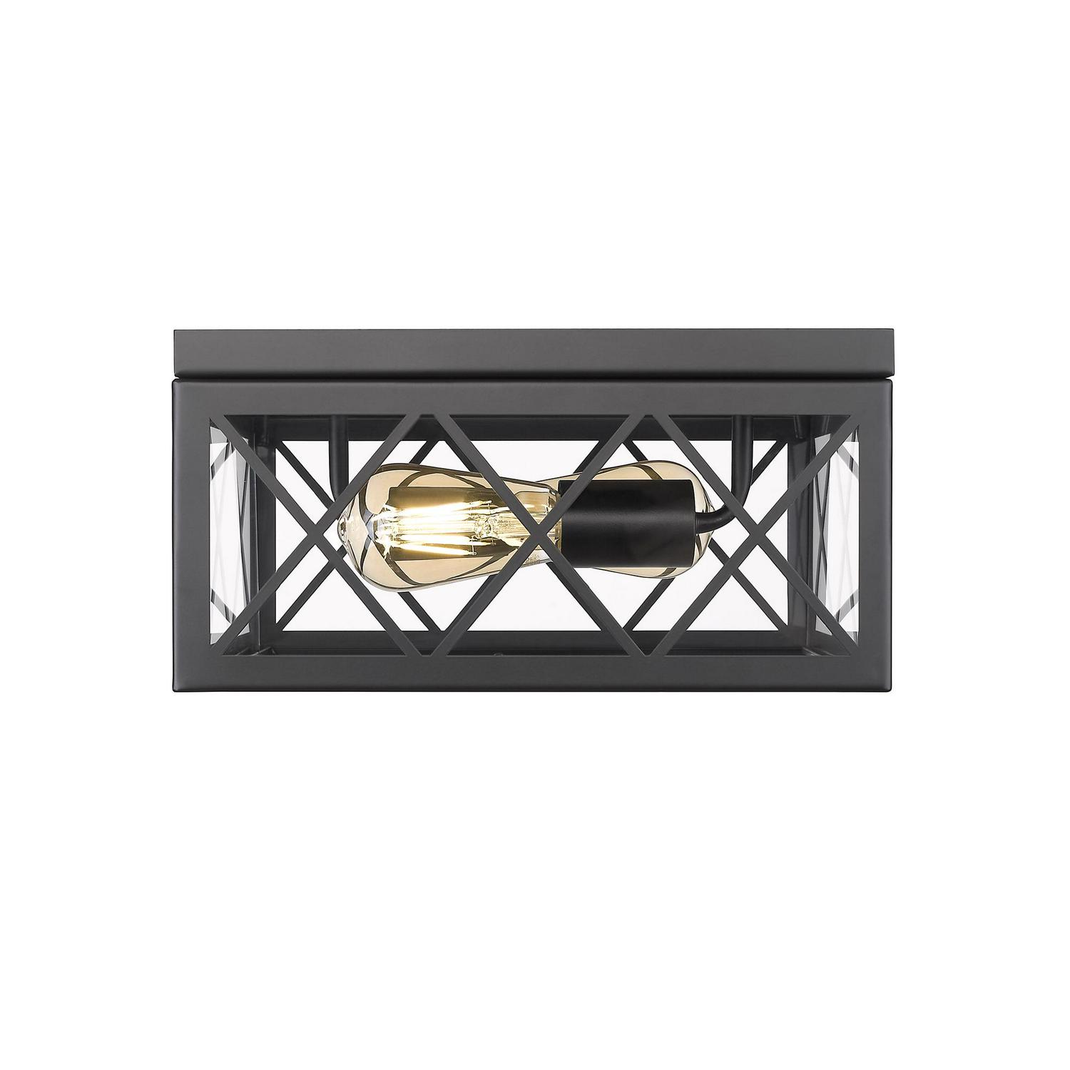 Ove Decors Gamma 2-Light Ceiling Flush Mount in Black