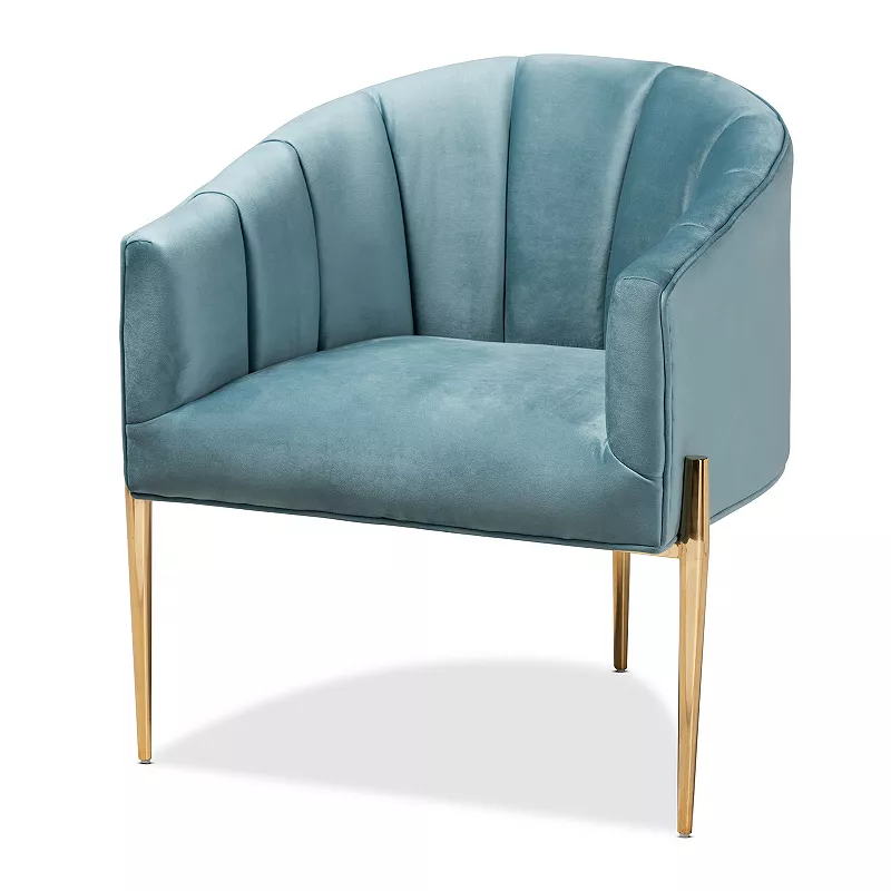 Baxton Studio Clarisse Blue Chair