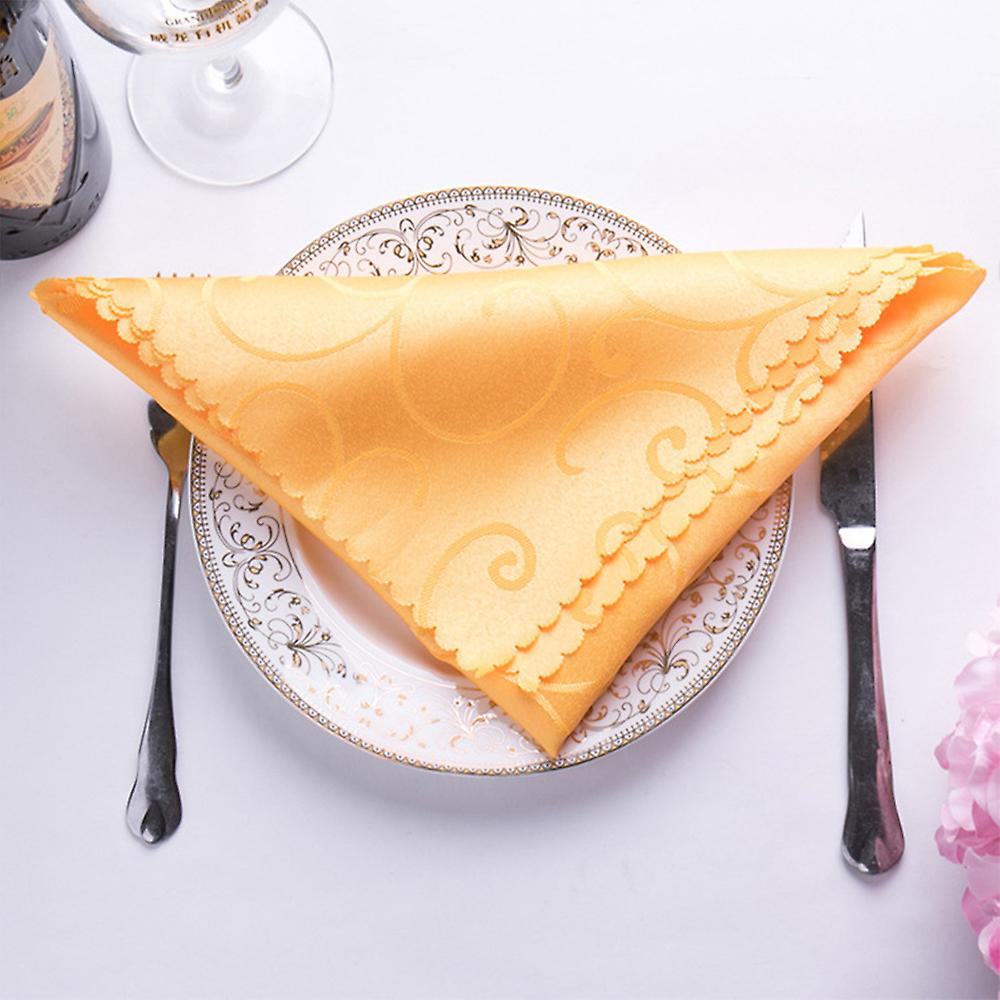 Yellow High-grade Jacquard Table Napkin Hotel Western Restaurant Wedding European Napkin Placemat Bar Wipe Cup Handkerchief Cloth