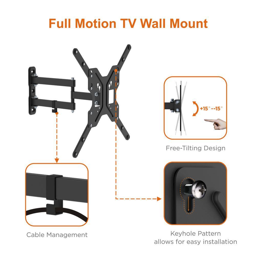 Commercial Electric Full Motion Wall Mount for 23 in. to 63 in. TVs MB-54634