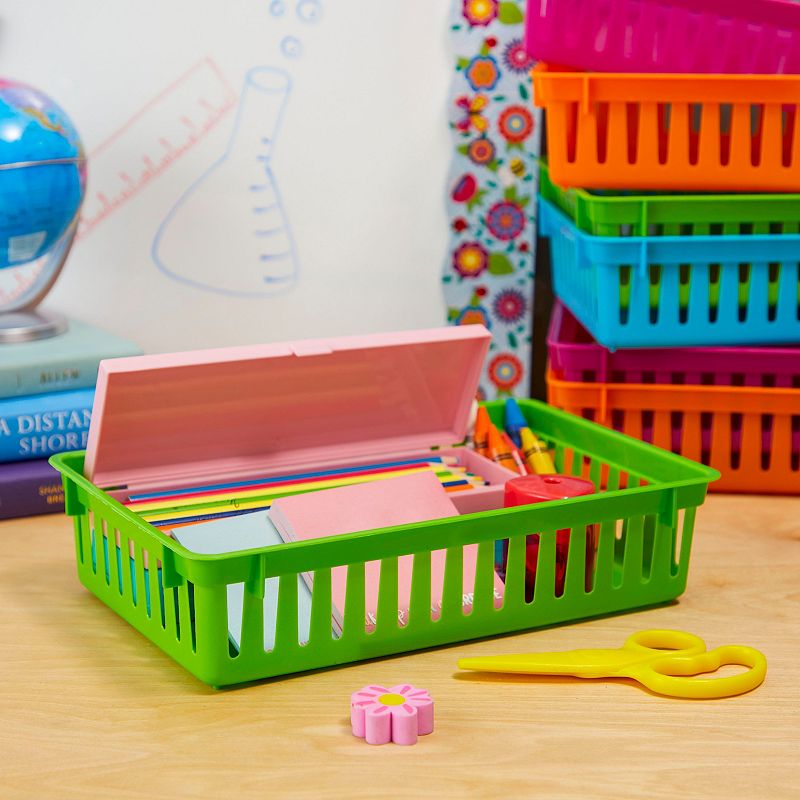 Classroom Storage Bins Baskets， Small Plastic Organizer (10.25 x 6.5 In， 8 Pack)