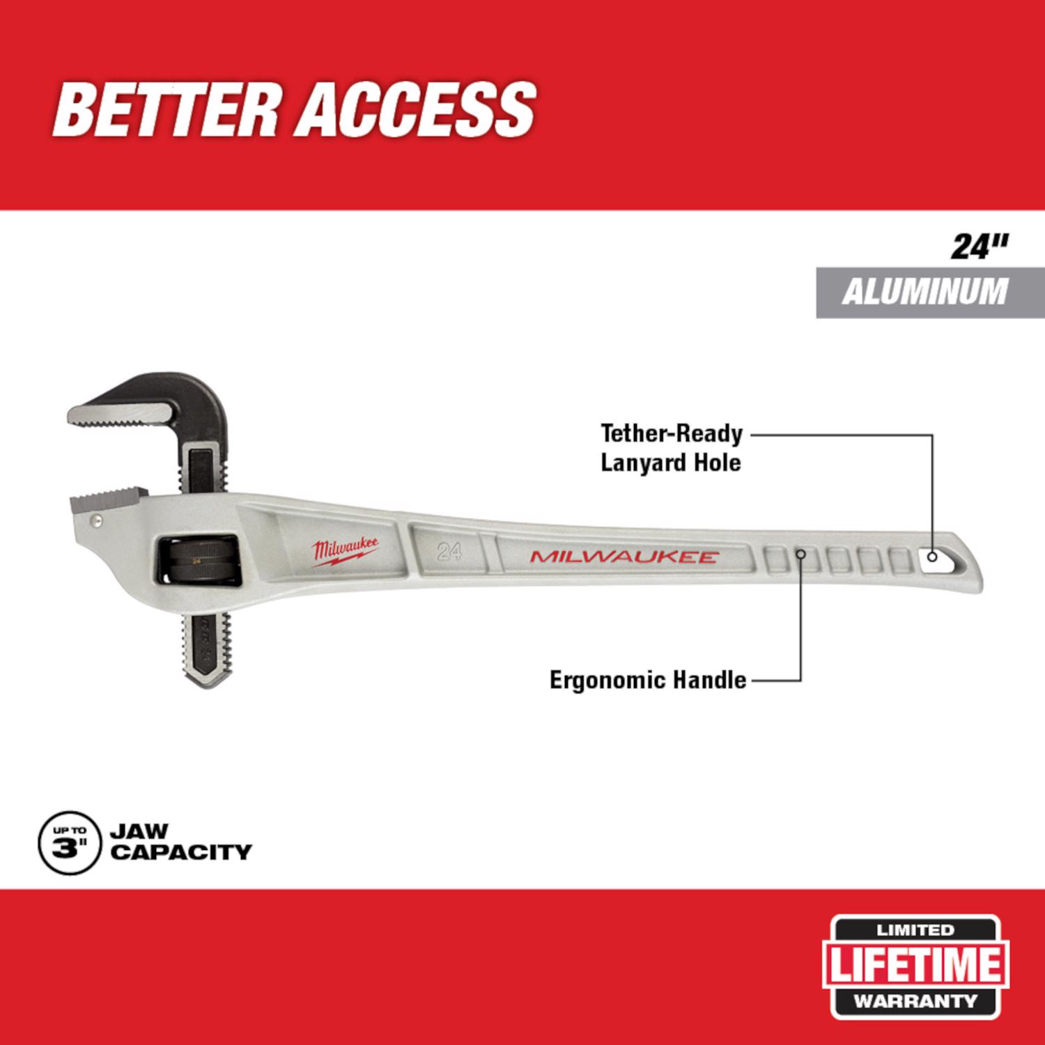 MW 3 in. Offset Pipe Wrench Black/Silver 1 pc