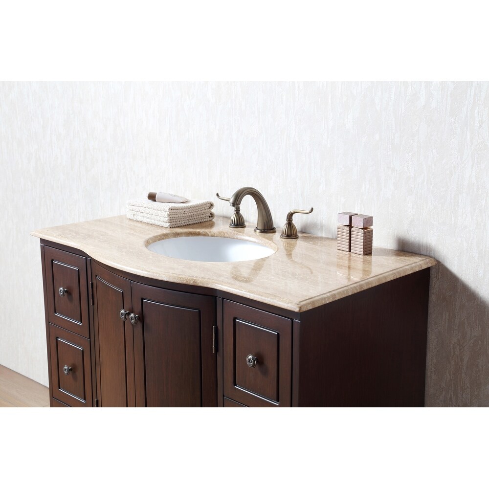 Stufurhome Alandra 40 Inches Dark Cherry Single Sink Bathroom Vanity