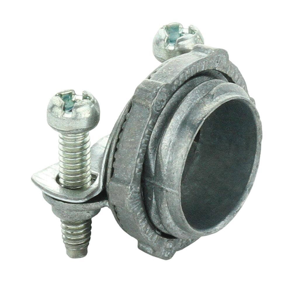 Commercial Electric 38 in. (12 in. Knockout) Flexible Metal Conduit (FMC) Clamp Connector (5-Pack) FFC1Z-38-5