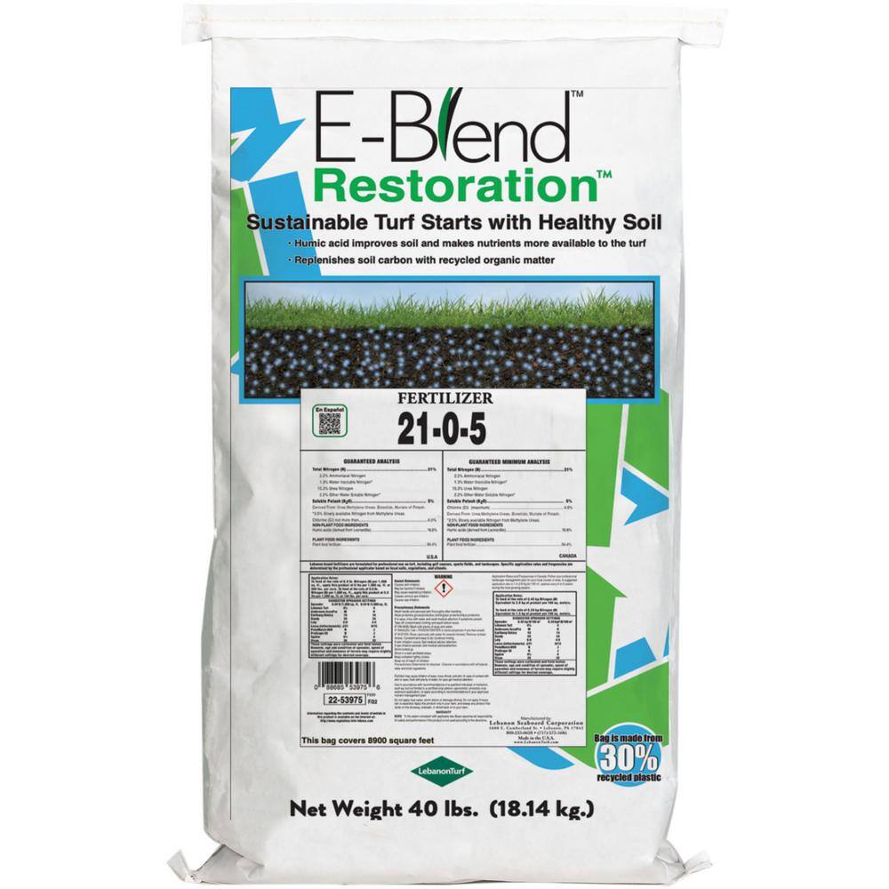 E-BLEND 40 lbs. Restoration Lawn Fertilizer 21-0-5 Covers up to 9300 sq. ft. 2254006