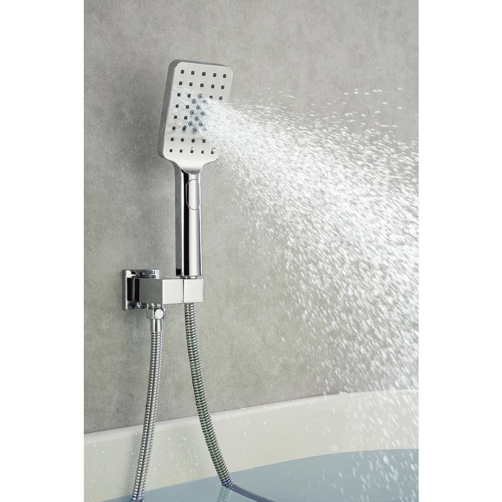 Mondawe Mondawell Waterfall Single-Handle 3-Spray High Pressure Tub and Shower Faucet in Chrome Valve Included MA-D97207CP