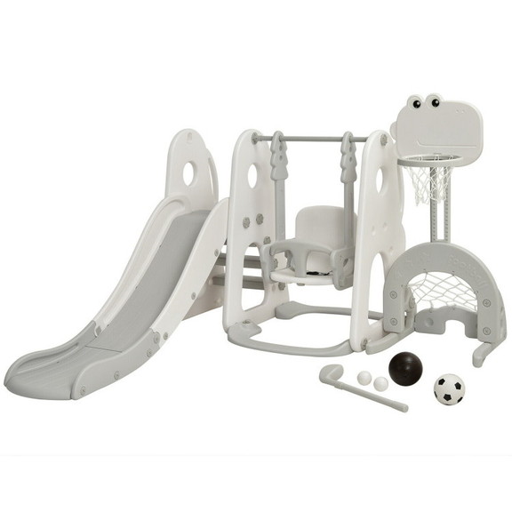 Costway 85921764 6 in 1 Toddler Slide and Swing Se...