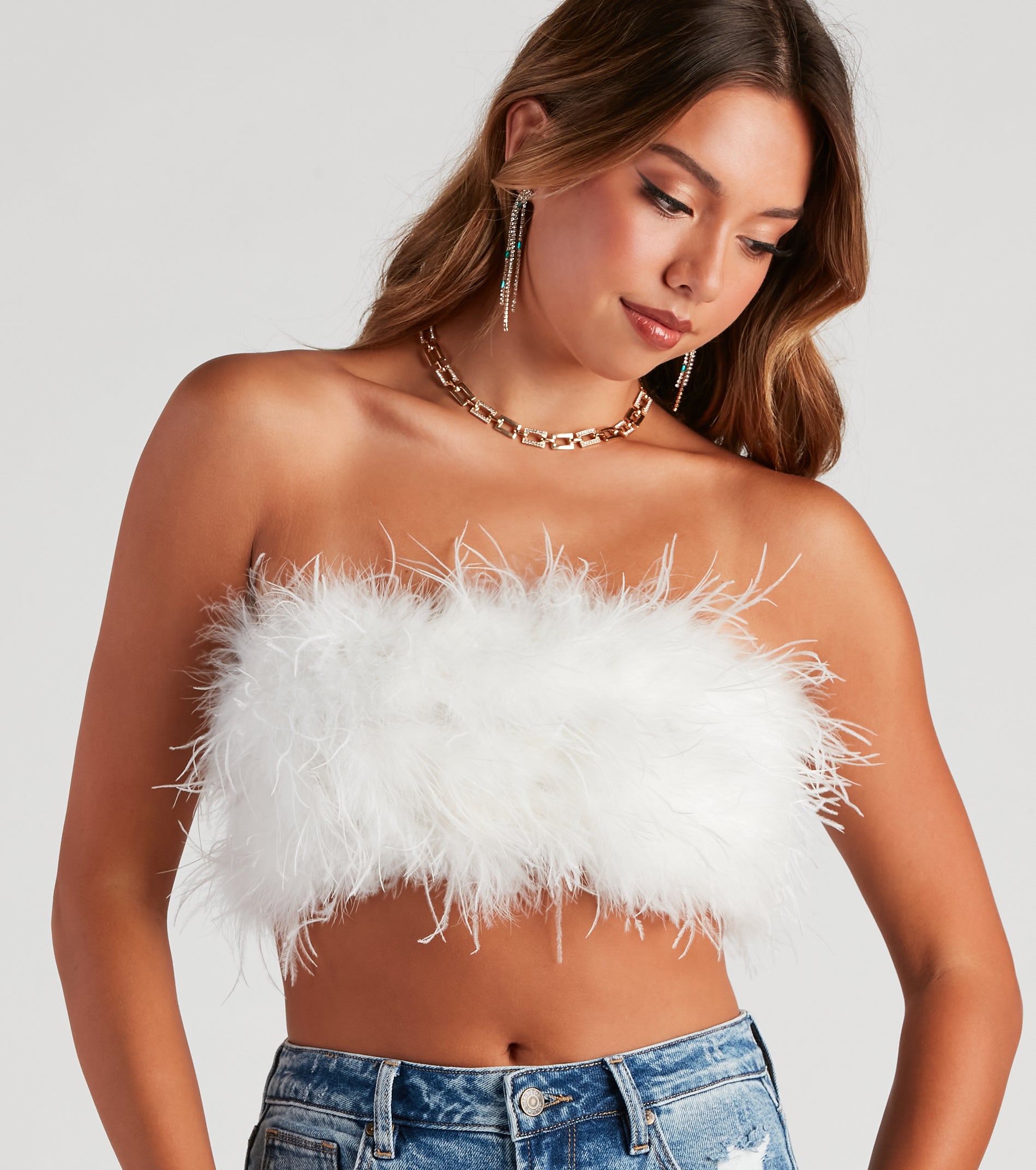 Birds Of A Feather Boa Tube Top