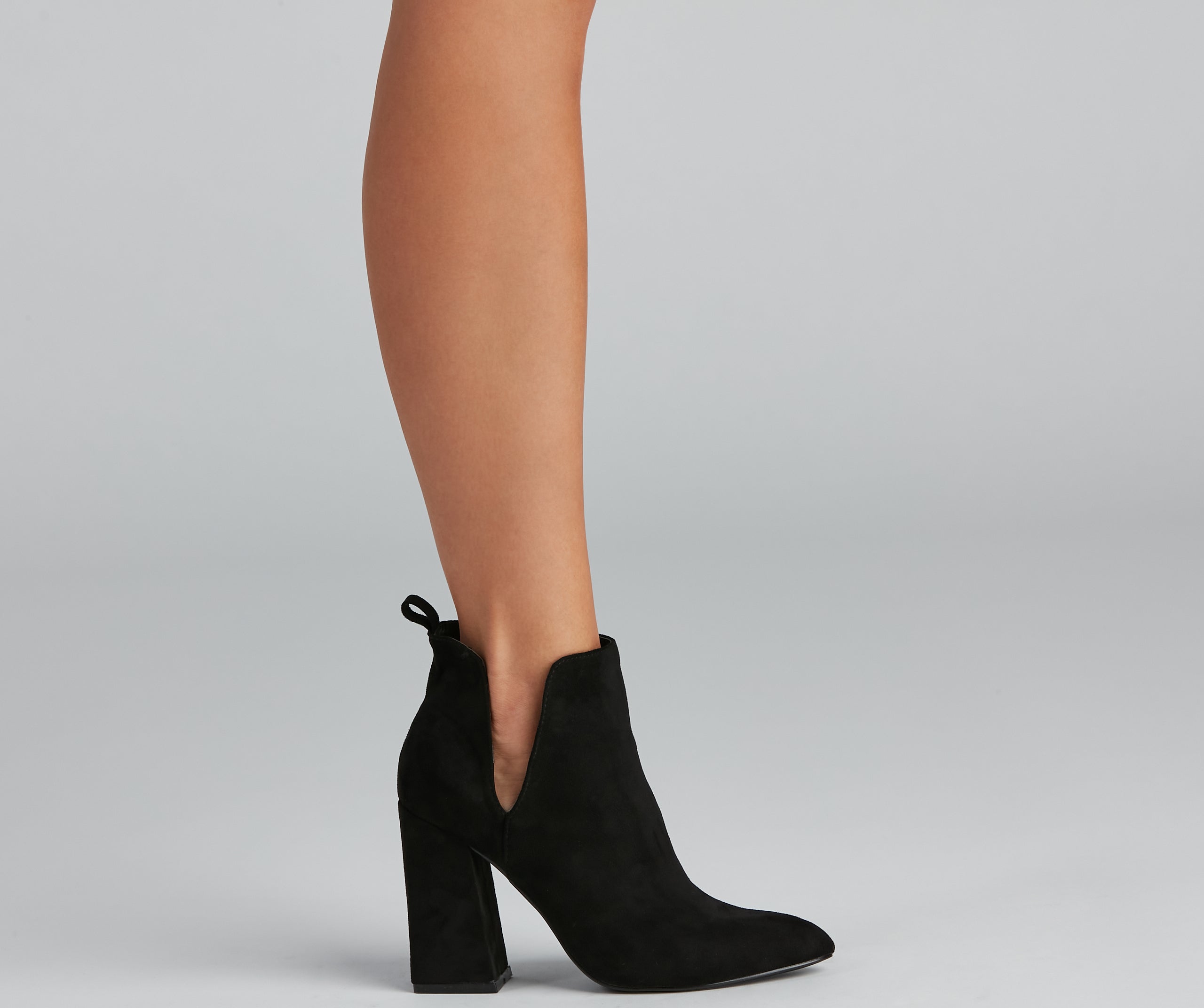 Brisk Steps Faux Suede Cutout Booties